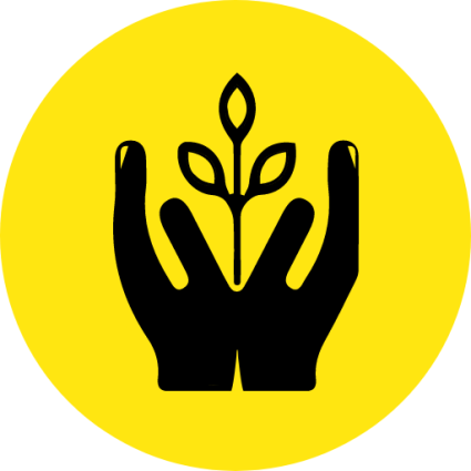 Icoon Beschermde natuur Pictogram twee handen met takje ertussen