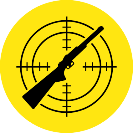 Icoon Jagen Pictogram met jachtgeweer en schietschijf